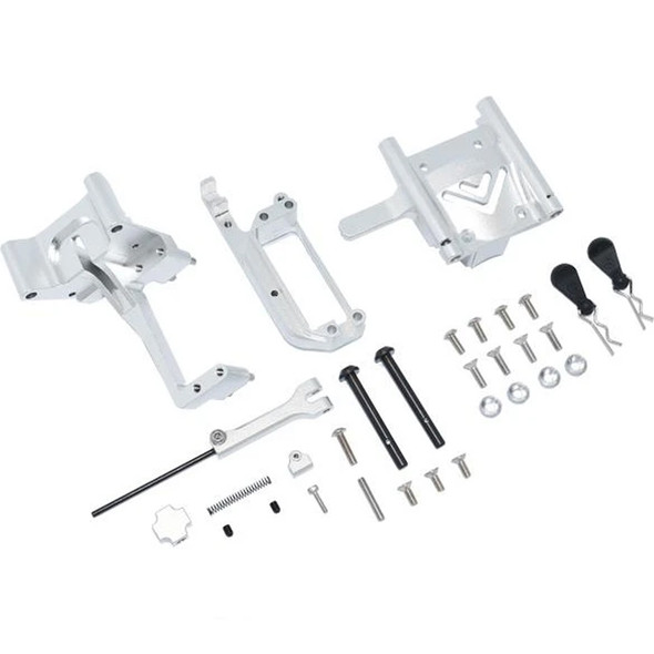 GPM Racing Alum Handbrake Kit + Center Differential Cover Silver : 1/7 Infraction