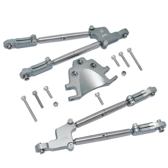 GPM Aluminum Rear Tie Rods w/ Stabilizer Set Grey : 1/5 Kraton & Outcast 8S BLX