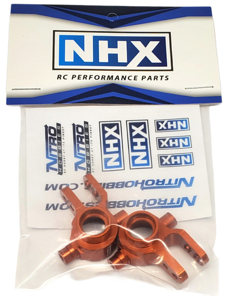 NHX Aluminum Steering Blocks : Slash 4x4 Stampede 4x4 Orange