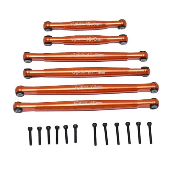 GPM Racing Aluminium Suspension Links Set Orange : Axial 1/24 SCX24 Deadbolt