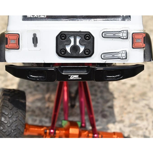 GPM Racing Aluminium Rear Bumper Black : SCX24 Deadbolt / Jeep Wrangler