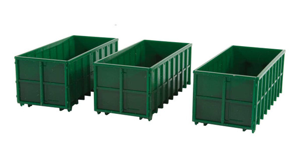 Walthers 949-4100 Large Dumpsters Green Pkg (3) HO Scale