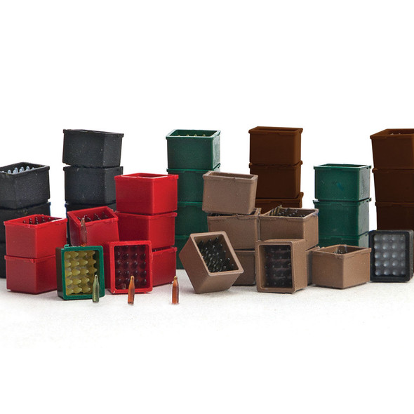 Walthers 949-4153 Beverage Crates & Bottles (80) 16ea Green/Brown/Black/Red HO Scale