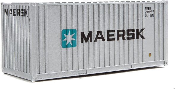 Walthers 20' Corrugated Container w/ Flat Panel - Maersk HO Scale