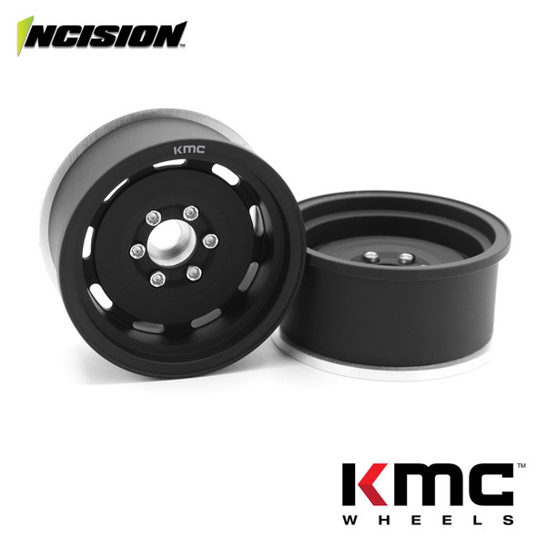 Incision IRC00240 Aluminum KMC KM720 1.9 Beadlock Black Wheels
