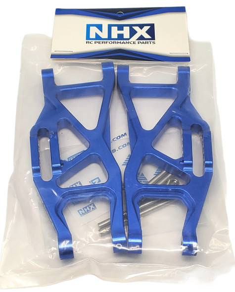 NHX Aluminum Front/Rear Lower Suspension Arms - Blue: TRAXXAS 1/10 MAXX
