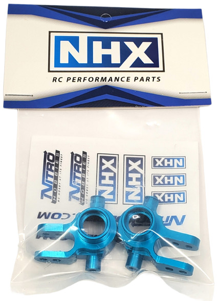 NHX Aluminum Steering Blocks : Slash 4x4 Stampede 4x4 Blue