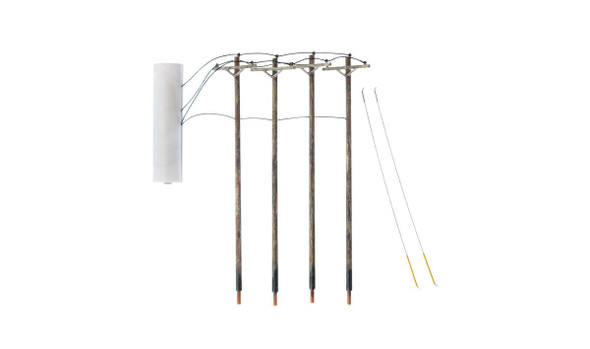 Woodland Scenics US2265 Pre-Wired Poles - Single Crossbar - HO Scale