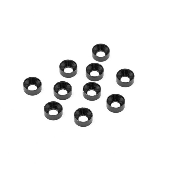 Yeah Racing YA-0656BK Aluminum M3 Flat Head Countersunk Washer Black (10 pcs)