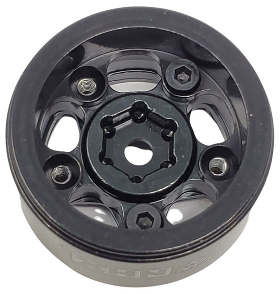 NHX 1.0" 5F Aluminum Beadlock Crawler Wheels Rims Black 4pcs : Axial SCX24