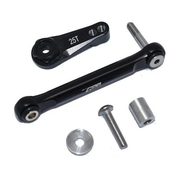 GPM Racing Aluminum Tie Rod + 25T Servo Horn Black : Losi Lasernut U4