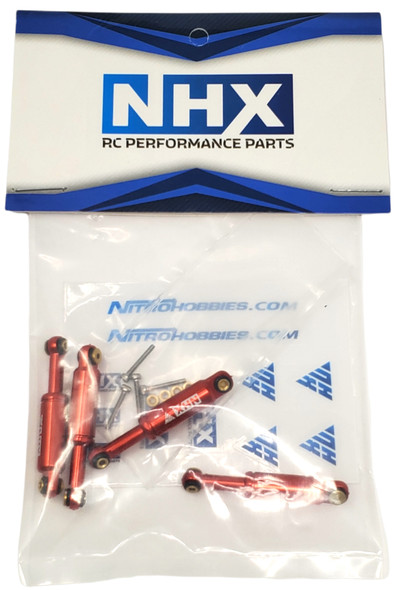 NHX Aluminum Shocks with Built-in Shock Spring Set (4pcs) Red : SCX24