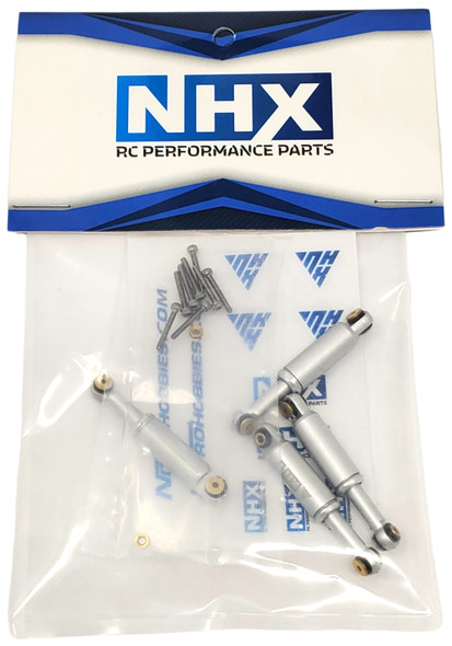 NHX Aluminum Shocks with Built-in Shock Spring Set (4pcs) Silver : SCX24