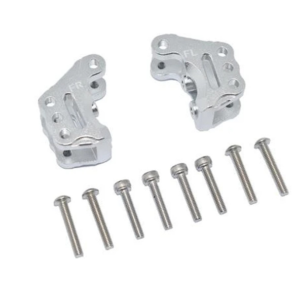 GPM Aluminum Front Axle Mount Set For Suspension Links Silver : Axial 1/10 RBX10