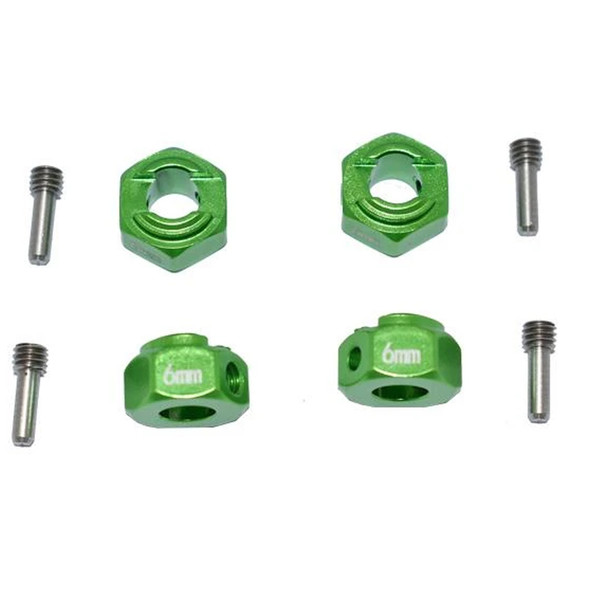 GPM Racing Aluminum Hex Adapters 6mm Thick Green : Axial 1/10 RBX10