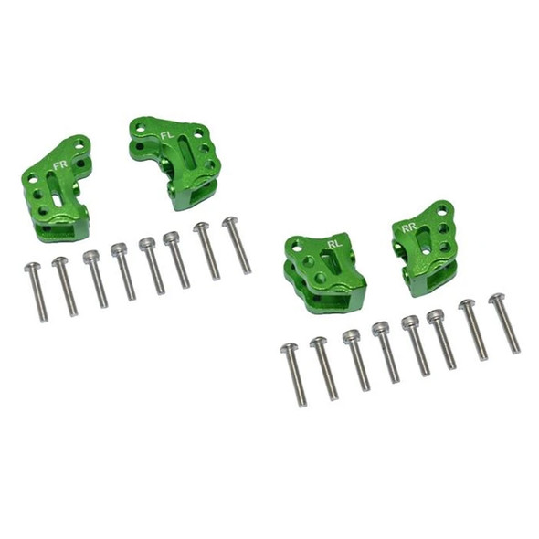 GPM Alum Front/Rear Axle Mount Set for Suspension Links Green : Axial 1/10 RBX10