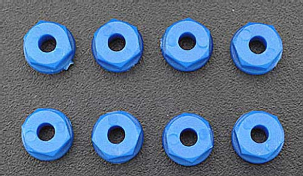 RPM 70805 Nylon Nuts Blue 3mm/4-40 (8)