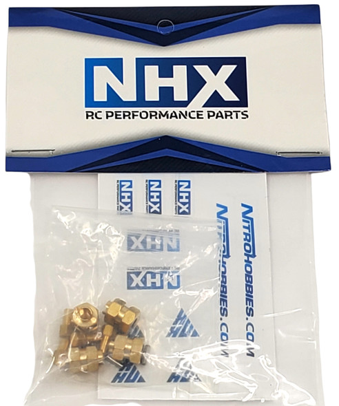 NHX Brass Wheel Hex Adaptor w/ +4 Extensions 4pc : Axial SCX24