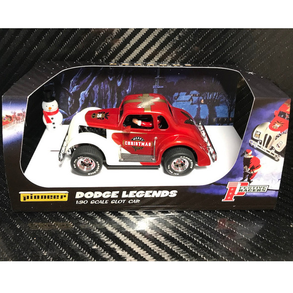 Pioneer P135 Santa Legends Racer '37 Dodge Coupe Red/White Slot Car 1/32 Scalextric DPR