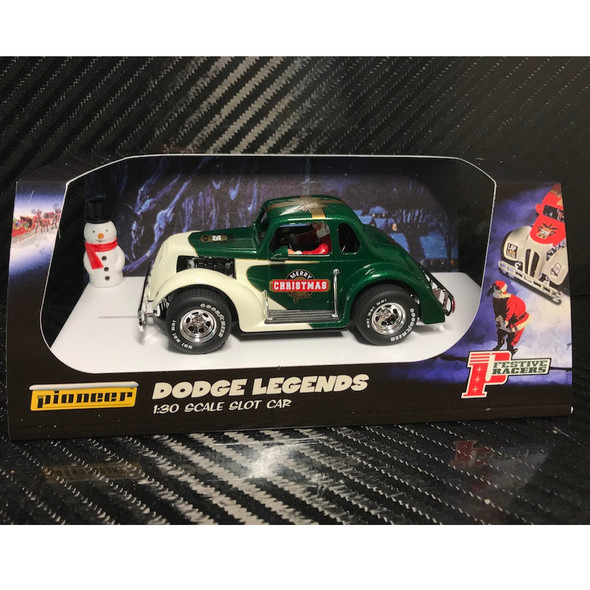 Pioneer P137 Santa Legends Racer '37 Dodge Coupe Green/White Slot Car 1/32 Scalextric DPR