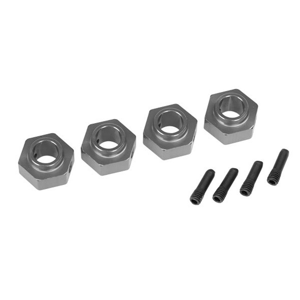 Traxxas 8269A Aluminum Wheel Hubs 12mm Hex Grey (4) Screw Pin (4) : TRX-4