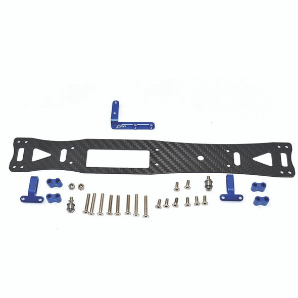 GPM Racing Carbon Fiber + Aluminum Sub Chassis Blue : Tamiya 1/10 4WD TA08 PRO