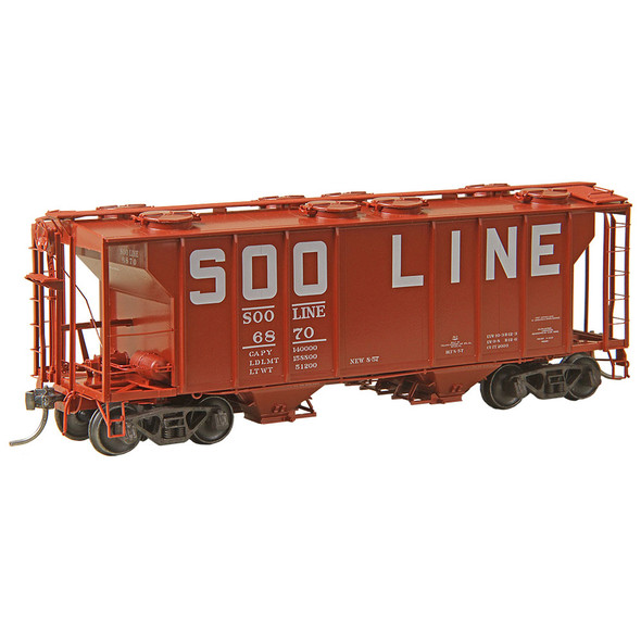Kadee 8047 SOO Line #6870 - RTR PS-2 Two Bay Hopper Freight Car HO Scale