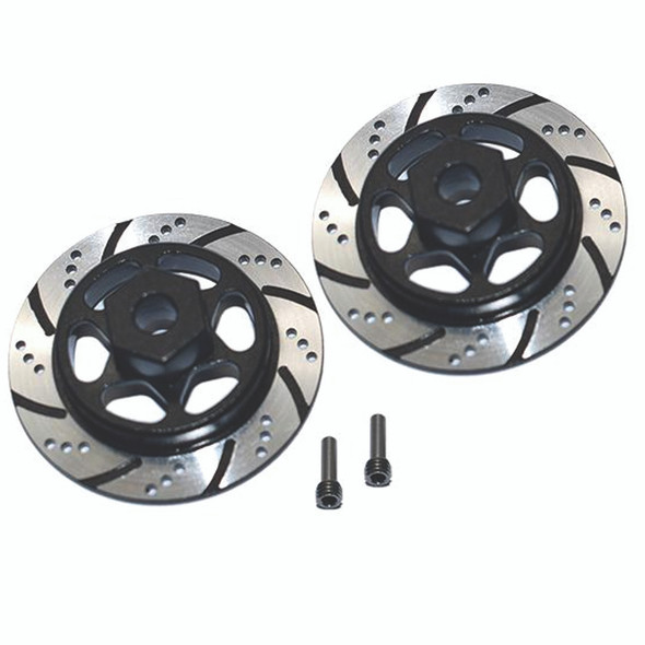 GPM Racing Aluminum Hex w/ Brake Disk Silver / Black : Axial 1/10 RBX10 Ryft