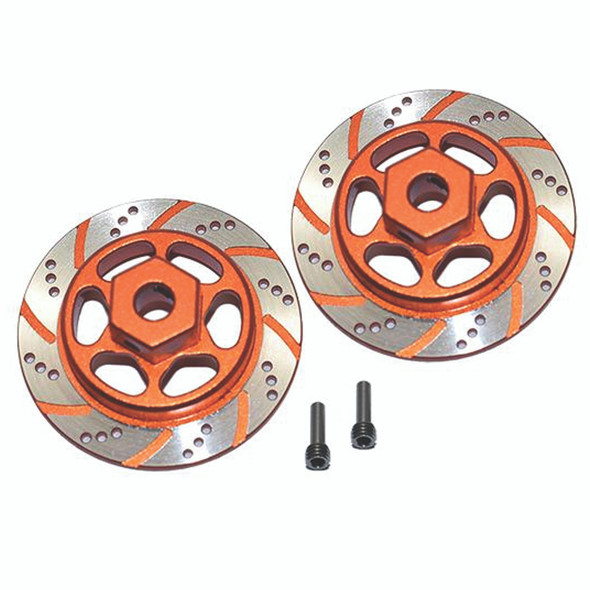 GPM Racing Aluminum Hex w/ Brake Disk Silver / Orange : Axial 1/10 RBX10 Ryft