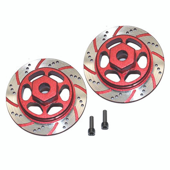 GPM Racing Aluminum Hex w/ Brake Disk Silver / Red : Axial 1/10 RBX10 Ryft