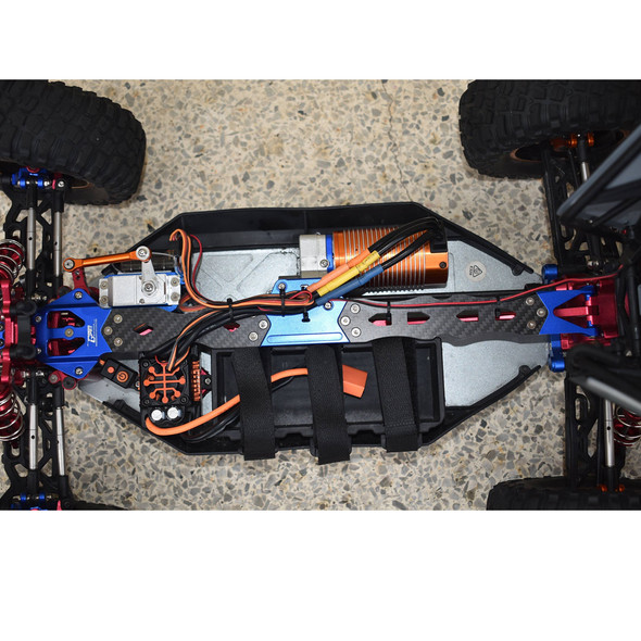 GPM Aluminum Alloy + Carbon Fiber Sub Chassis Blue : Losi 1/10 Lasernut U4