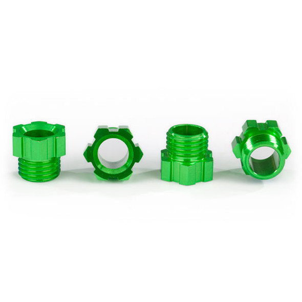 Traxxas 8886G Aluminum Stub Axle Nut (4) Green : TRX-4