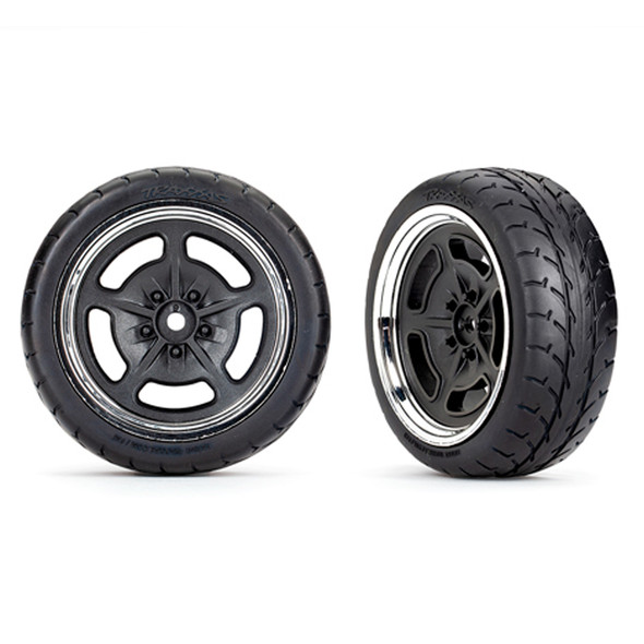 Traxxas 9372 2.1'' Front Response Tires Black w/ Chrome Wheels (2)