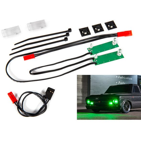 Traxxas 9496G Complete Front LED Green Light Set : Drag Slash