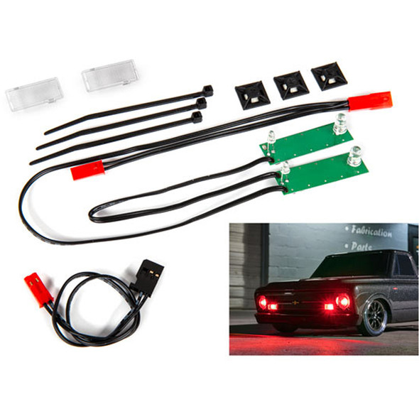 Traxxas 9496R Complete Front LED Red Light Set : Drag Slash