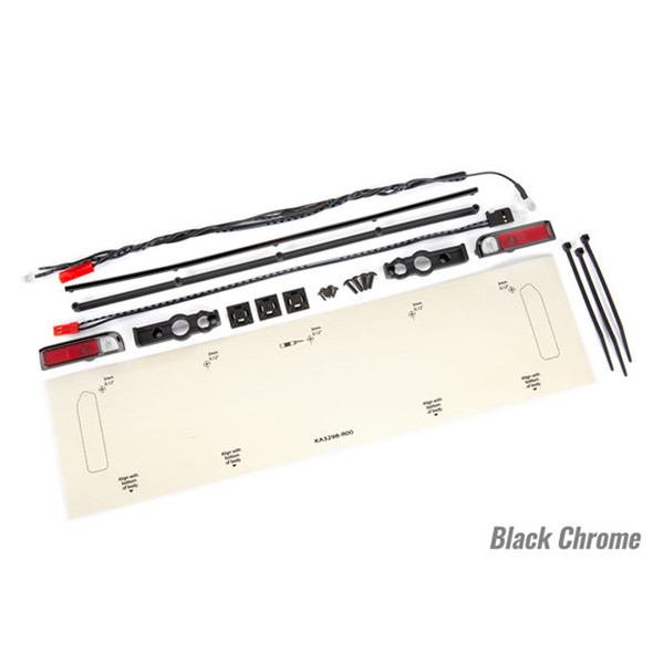 Traxxas 9497X LED Light / Red Tail Light / Power Harness Black Chrome : Drag Slash