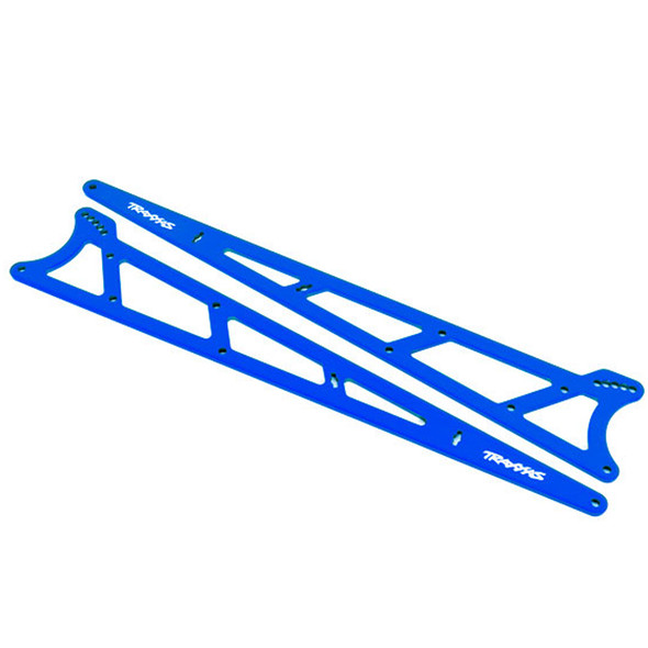 Traxxas 9462X Aluminum Side Plates Wheelie Bar Blue (2) : Drag Slash