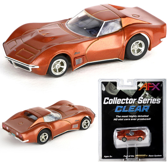 AFX 22047 Collector Series Clear 1971 Corvette 454 Orange Metallic HO Slot Car