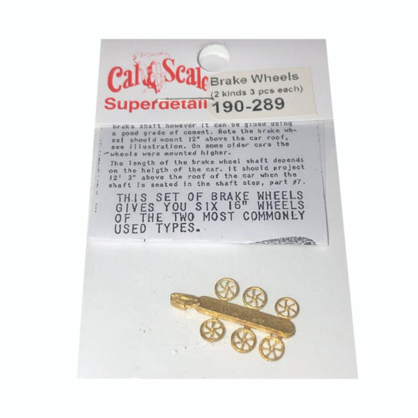 Cal Scale 190-289 Brake Wheels Brass (6) HO Scale