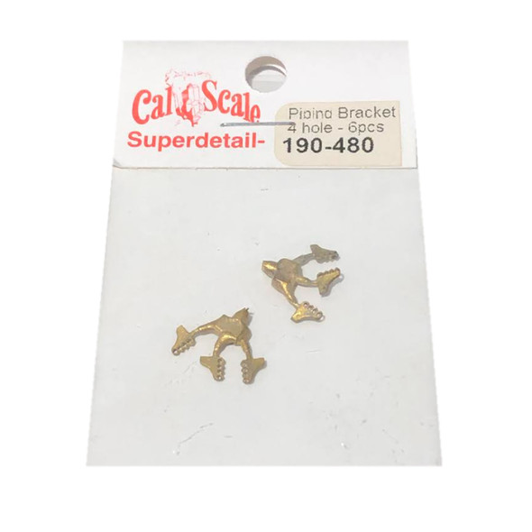 Cal Scale 190-480 Steam Loco Piping Brackets Four-Hole Style HO Scale