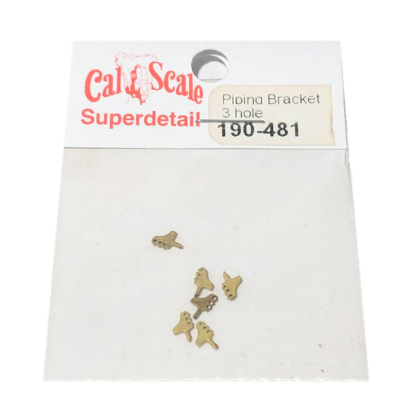 Cal Scale 190-481 Steam Loco Piping Brackets Three-Hole Style (6) HO Scale