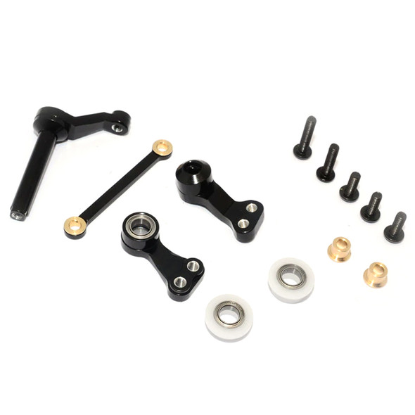 GPM Racing Aluminum Steering Assembly Black : Tamiya CC01