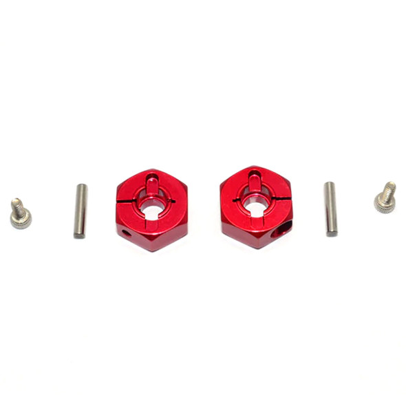 GPM Racing Aluminum Rear Wheel Hex Adapter Red : 1/10 Tamiya DT-03