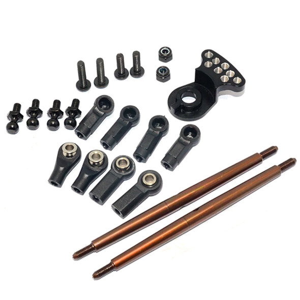 GPM Spring Steel Modified Anti-Thread Steering Tie Rod w/Saver Black : Tamiya DT-03 GPM Spring Steel Modified Anti-Thread Steering Tie Rod w/Saver Black : Tamiya DT-03