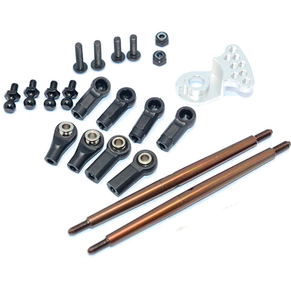 GPM Spring Steel Modified Anti-Thread Steering Tie Rod w/Saver Silver : Tamiya DT-03