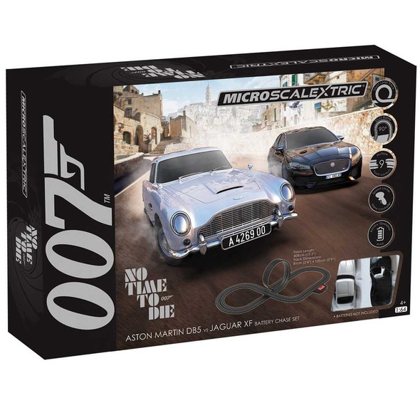 Scalextric G1171T Micro James Bond Set - No Time To Die Race 1/64 Slot Car Set