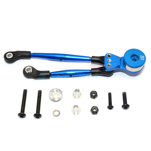 GPM Aluminum Hi-Torque Servo Saver 25T w/ Alum Tie Rod Blue : Tamiya Lunch Box