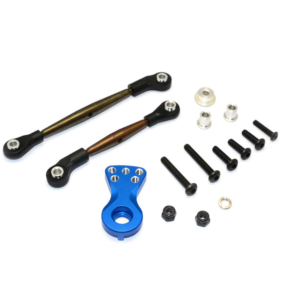 GPM Spring Steel Modified Anti-Thread Tie Rod w/Servo Horn Blue : Tamiya Lunch Box