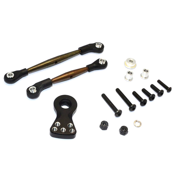 GPM Spring Steel Modified Anti-Thread Tie Rod w/Servo Horn Black : Tamiya Lunch Box
