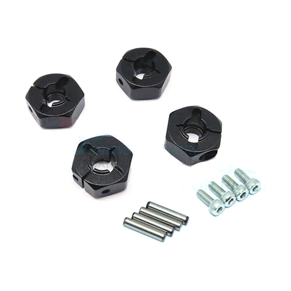 GPM Aluminum Wheel Hex Drive Adaptor w/ Pins & Screws Black : Tamiya TT-01